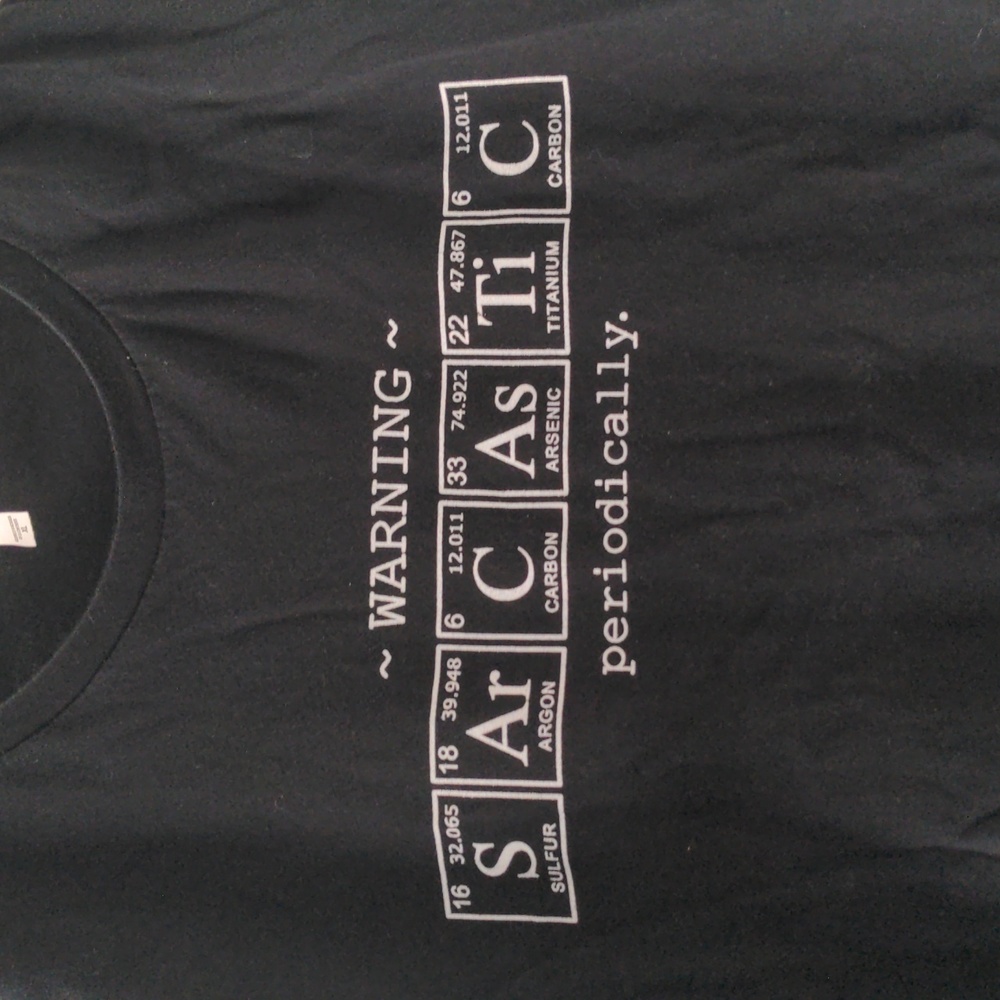 'Warning Sarcastic Periodically' Science Graphic Tee, XL, Unisex, Bella Canvas